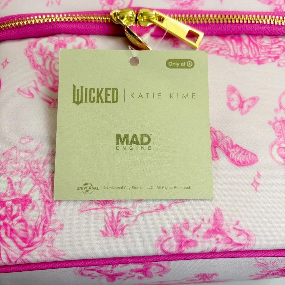 WICKED X Katie Kime Makeup Cosmetic Train Bag NWT HTF Pink Toile Glinda OZ - Picture 8 of 15